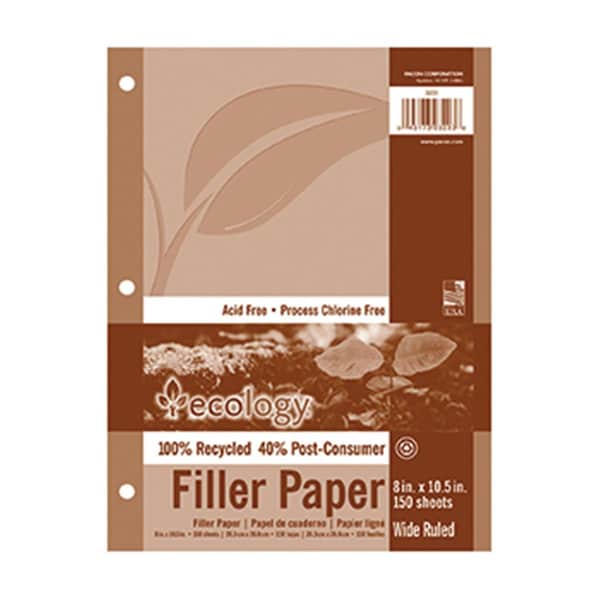 Pacon Ecology Recycled Filler Paper Pack Wide Ruled PAC3203 - main